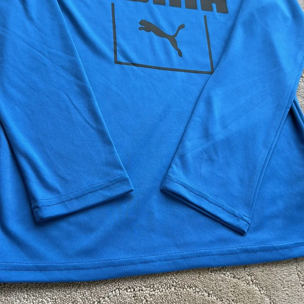 PUMA Lot of 2 Blue/Black Boys M 10-12 Long Sleeved Athletic Shirts